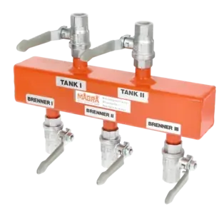 Neue Ware Einstrang-Verteiler ½", 2 Tanks, 3 Brenner