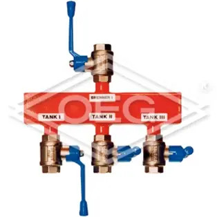 Einstrang-Verteiler ½", 3 Tanks, 1 Brenner Preisknaller