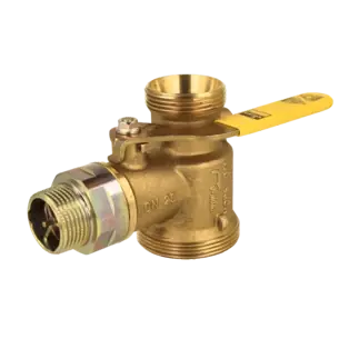 Gaszählerkugelhahn Eck 1" AG mit TAE 536428 Neu