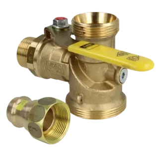 Gaszählerkugelhahn Eck 1" AG 529925 Finale Aktion