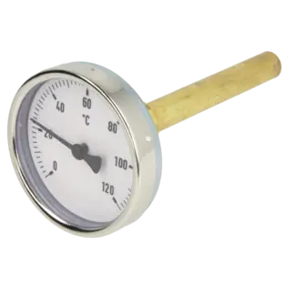 Neuheit Bimetall-Zeigerthermometer 0-120°C 100 mm Fühler mit 63 mm Gehäuse