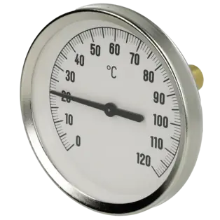 Bimetall-Zeigerthermometer 0-120°C 40 mm Fühler mit 80 mm Gehäuse Abverkauf