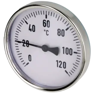 Begrenztes Angebot Bimetall-Zeigerthermometer 0-120°C 63 mm Fühler mit 100 mm Gehäuse