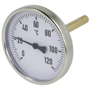 Saisonangebot Bimetall-Zeigerthermometer 0-120°C 100 mm Fühler mit 100 mm Gehäuse