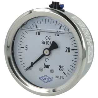 Glyzerin-Manometer 1/4" axial 0 - 25 bar Sonderangebot