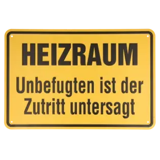 Rabatt Hinweisschild "Heizraum"