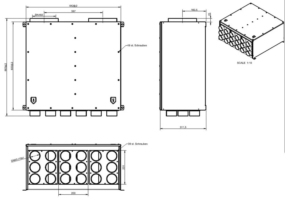 Wolf CWL Luftverteiler, für Zu- und Abluft DN160 2x9 DN63, CWL-F-300 Excellent 2577842 Markenprodukt