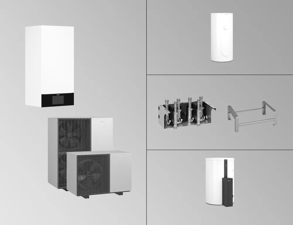 Viessmann Vitocal Wärmepumpenpaket 150-A A04 230V, mit Vitocell 100-V Speicher, CVWC, 250l Z033001 Geprüft