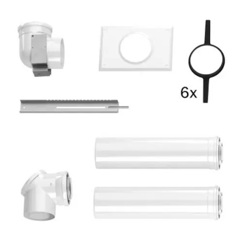Buderus DO-S Grundbausatz Ø 80/125 mm, Schrägdach, RLU, Bogen mit Prüföffnung 7738112556 Expressversand