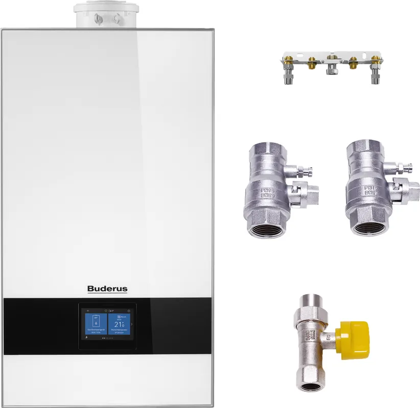 Buderus Gas-Brennwerttherme Logamax plus GB182i.2-20 W H, weiß 7739622504 Markenware
