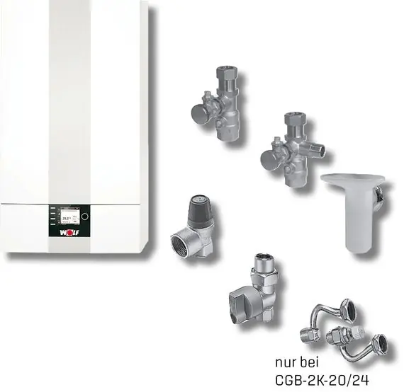 Wolf CGB-2-K-24 24kW Gas-Brennwert-Kombitherme, Bedienmodul BM2 8615012W02 Preis Gesenkt