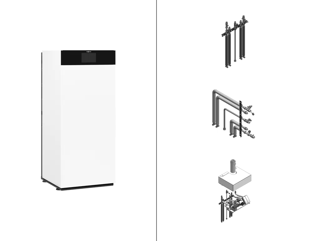 Viessmann Paket Vitodens 333-F B3TH Gas-Brennwerttherme Set, 25 kW, 7″, Aufputz L/R Z029621 Ausverkauf