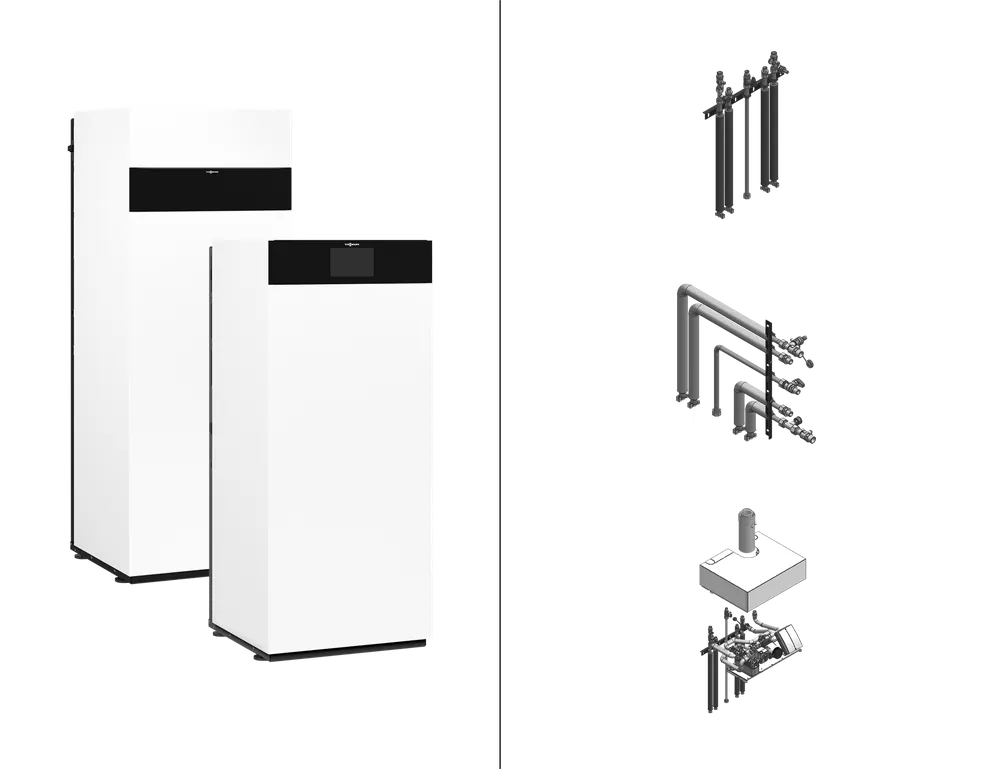 Beliebt Viessmann Paket Vitodens 222-F B2TH Gas-Brennwerttherme, 25kW, 7″, Aufputz oben Z029961