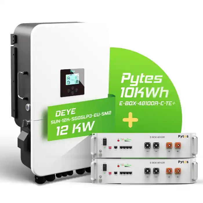Hybrid-Set Deye 12kW Hybrid-Wechselrichter + 10,24kWh Pytes Speicher 48100R-C TE+ Must-Have
