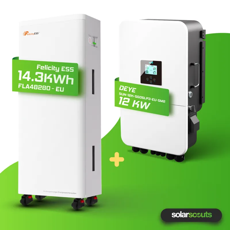 Hybrid-Set Deye 12kW Hybrid-Wechselrichter + 14,3kWh Felicity Speicher FLA48280 Kracherpreis
