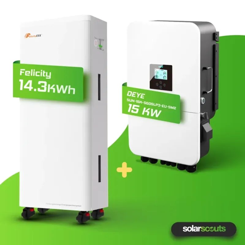 Neue Ware Hybrid-Set Deye 15kW Hybrid-Wechselrichter + 14,3kWh Felicity Speicher FLA48280-EU