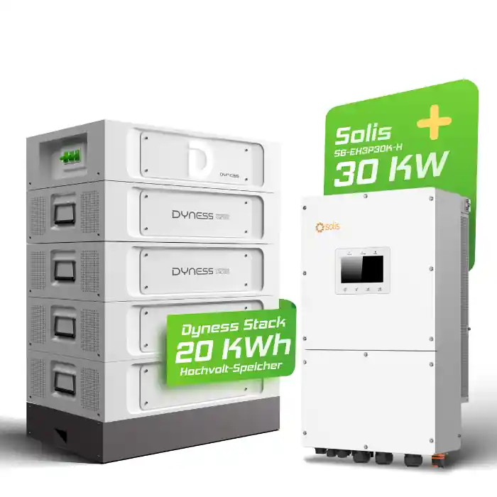 Hybrid-Set Solis 30kW Hybrid-Wechselrichter + 20,48kWh Dyness Speicher Stack100 Neu Im Sortiment