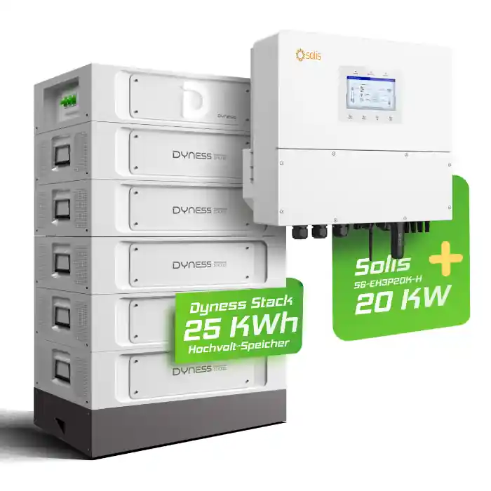 Angebot Solis/ Dyness Komplettset 20 kW Hochvolt Hybridwechselrichter (S6-EH3P20K-H) 25,6 kWh Dyness Stack100 Hochvolt Batteriespeicher