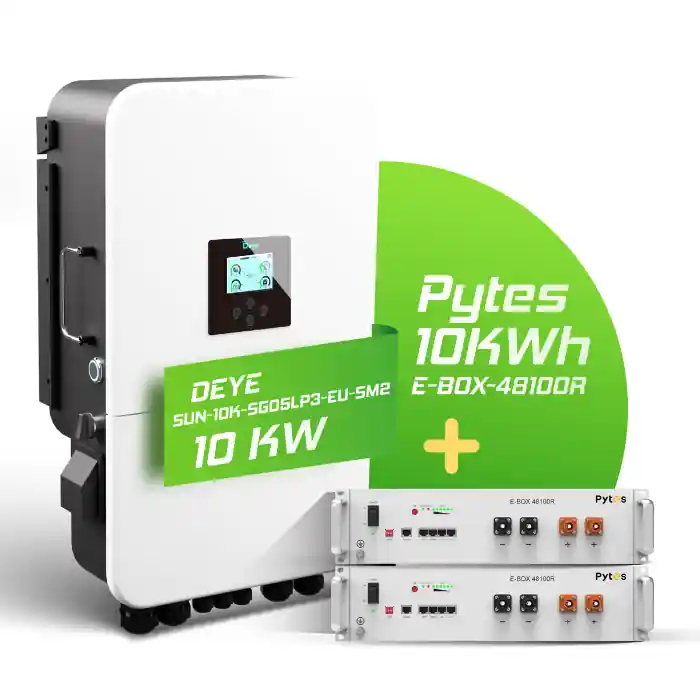Hybrid-Set Deye 10kW Hybrid-Wechselrichter + 10,24kWh Pytes Speicher 48100R-C TE+ Echt