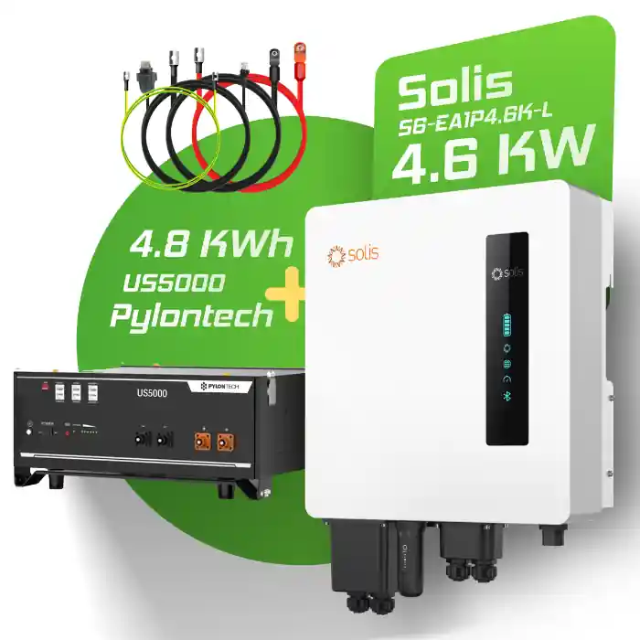 Angebot Hybrid-Set Solis 4,6kW Hybrid-Wechselrichter + 4,8kWh Pylontech Speicher US5000