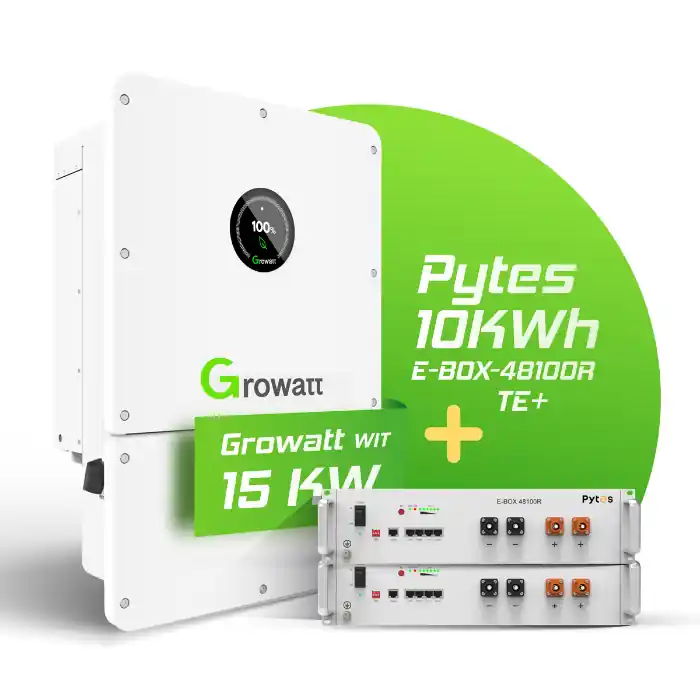 Hybrid-Set Growatt 15kW Hybrid-Wechselrichter + 10kWh Pytes Speicher 48100R-C TE+ Knallerangebot