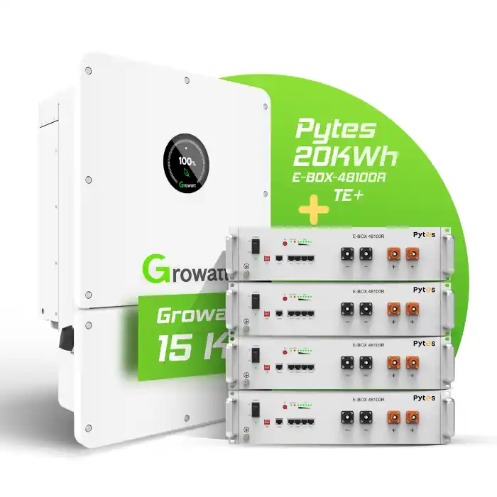 Hybrid-Set Growatt 15kW Hybrid-Wechselrichter + 20kWh Pytes Speicher 48100R-C TE+ Zertifiziert