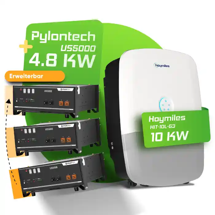 Hybrid-Set Hoymiles 10kW Hybrid-Wechselrichter + 4,8kWh Pylontech Speicher US5000 Garantierte Lieferung