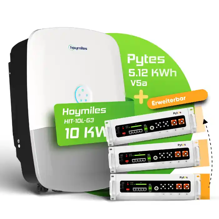 Nur Für Kurze Zeit Hybrid-Set Hoymiles 10kW Hybrid-Wechselrichter + 5kWh Pytes Speicher V5°a