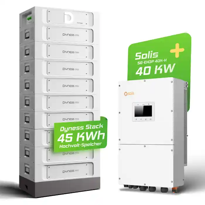 Hybrid-Set Solis 40kW Hybrid-Wechselrichter + 46,08kWh Dyness Speicher Stack100 Aktuell