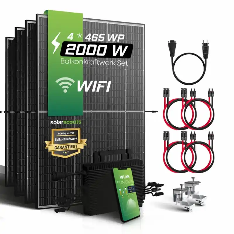 Balkonkraftwerk 2000 Watt Komplettset - individuell konfigurierbar Rabatt