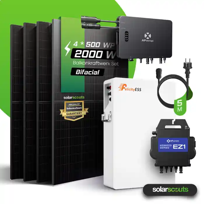 Jetzt Bestellen APsystems EZHI/EZ1 2000Wp Balkonkraftwerk Hybrid-Mikrowechselrichter mit 5kWh Speicher