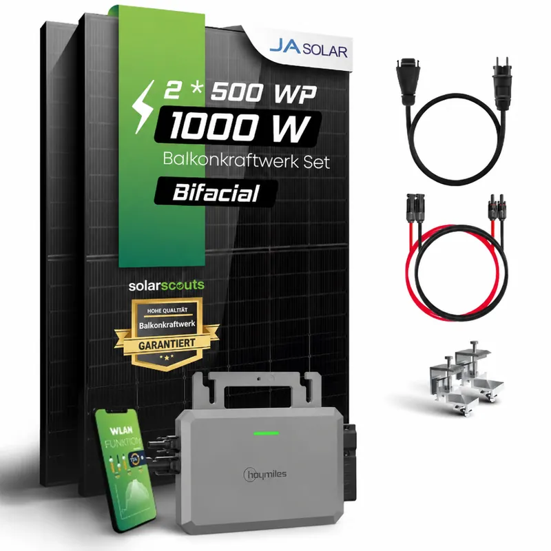 Balkonkraftwerk-Set Hoymiles HF-800-WB 2x JA Solar 500W Direktkauf