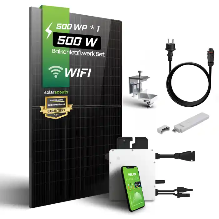 Sovinar Solo XL 500 Wp Balkonkraftwerk 1 Modul – 800W Mikro-Wechselrichter Speicher optional kaufen Sichere Zahlung