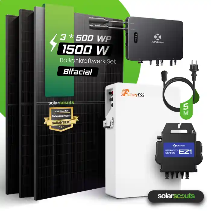 APsystems EZHI 1500Wp Balkonkraftwerk Hybrid-Mikrowechselrichter mit 5kWh Speicher Schneller Versand