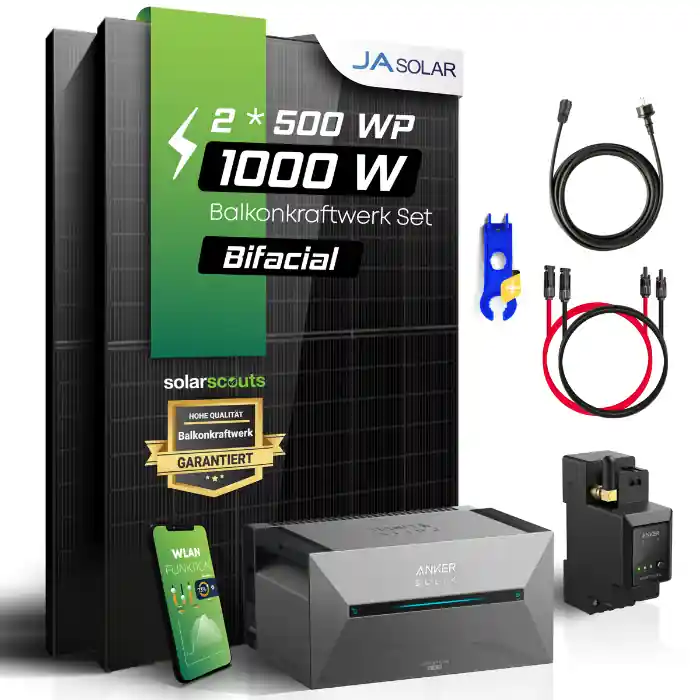 Meistverkauft Balkonkraftwerk mit Speicher 800W - Anker Solix Solarbank 3 Pro - 450W Solarmodule Bifazial