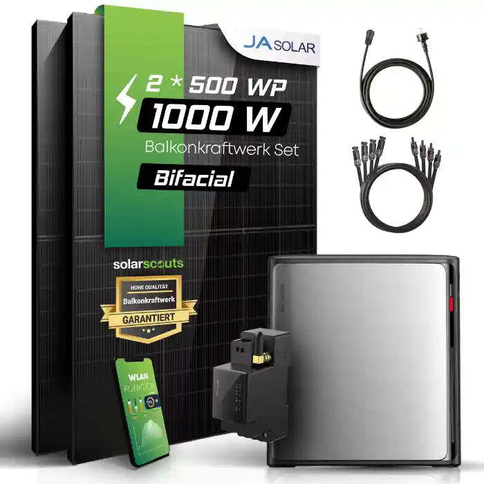 Jetzt Bestellen Balkonkraftwerk mit Speicher 1000W - Ja Solar 500W Solarmodule mit EcoFlow STREAM Ultra X