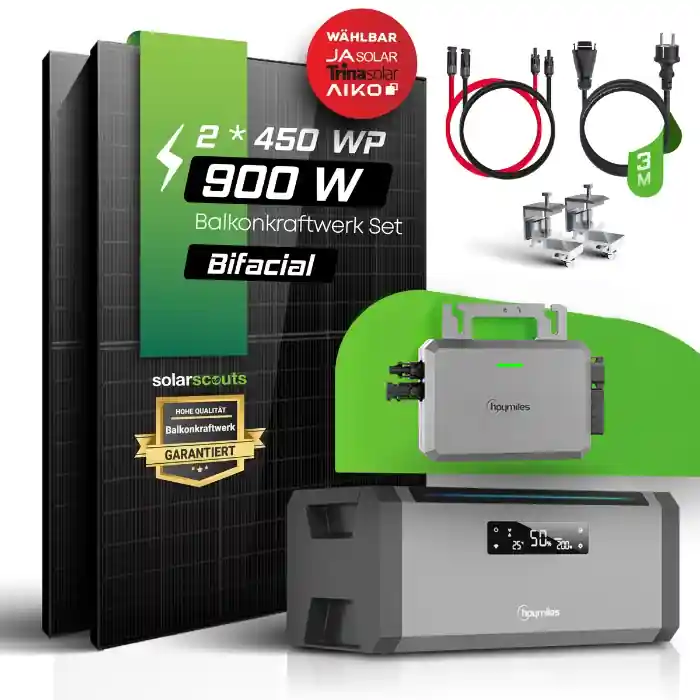 Highlight Balkonkraftwerk-Set Hoymiles HF-800-WB, 1,92kWh 2x wählbare Module