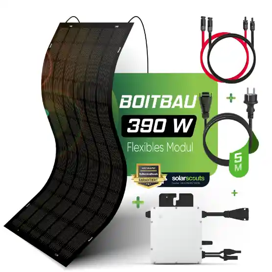 390W Balkonkraftwerk Set - Flexible DoitBau Module (390Wp) - Hoymiles HMS-500 Super-Preis