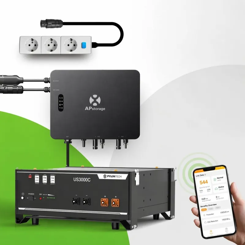 Top-Seller Balkonkraftwerk Speicher-Set – APsystems EZHI + Pylontech US3000C 3,55 kWh