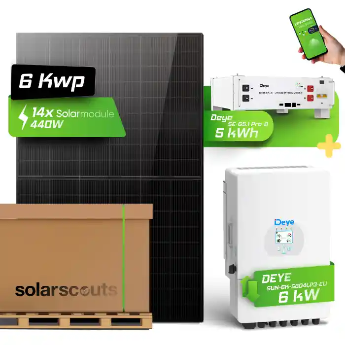 Neue Ware 6 kW -Solaranlage mit Speicher (optional) Deye – AIKO, Trina oder JA Solar Module
