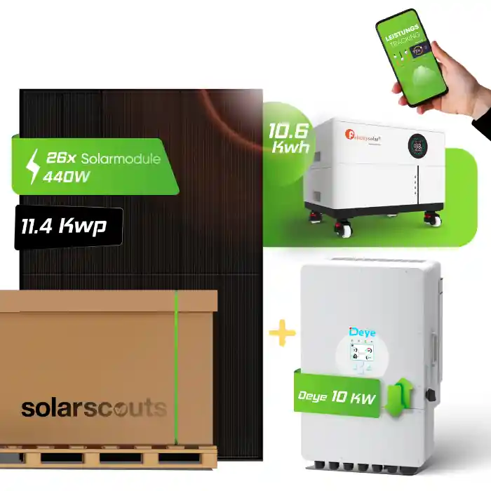 Photovoltaik Komplettset 11,7 kWp mit Speicher – Hybrid PV-Anlage Full-Black Begrenztes Angebot