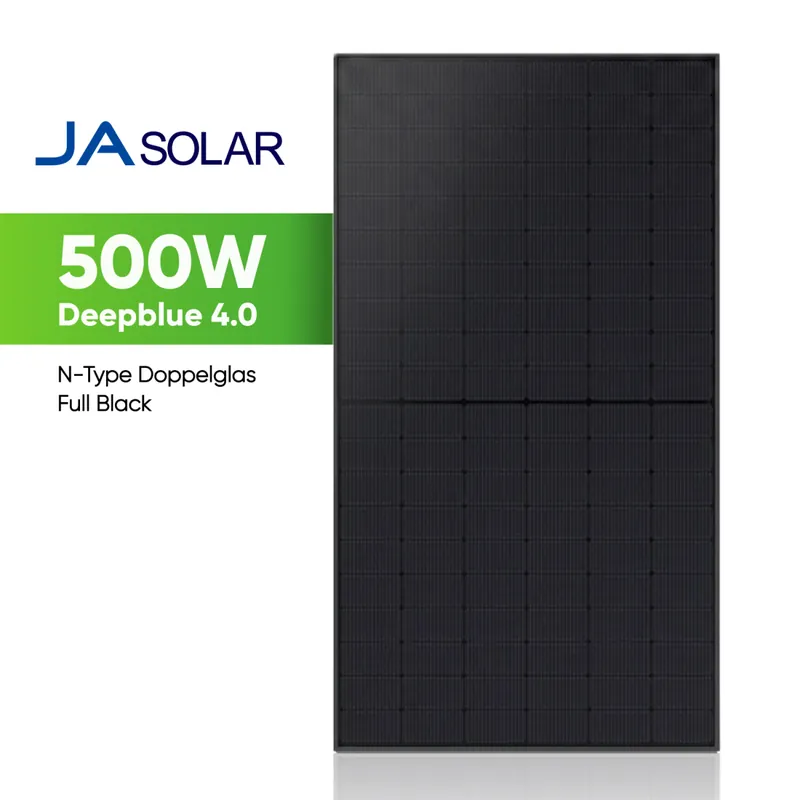 Neue Kollektion JA Solar 500W JAM60D41LB Bifazial Full Black N-Type Glas-Glas