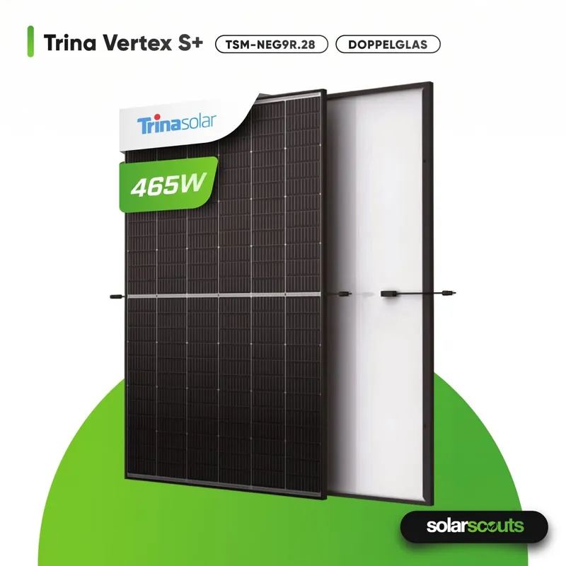 Trina Solar Vertex S+ 465W N-Type Doppelglas Black Frame TSM-NEG9R.28 Beliebt