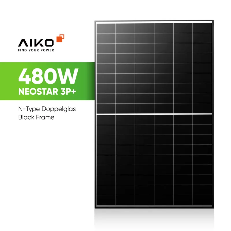 AIKO Solar 480W Glas-Glas Black Frame Solarmodul – Neostar 3P+ N-Type ABC A480-MCE54Dw Neu
