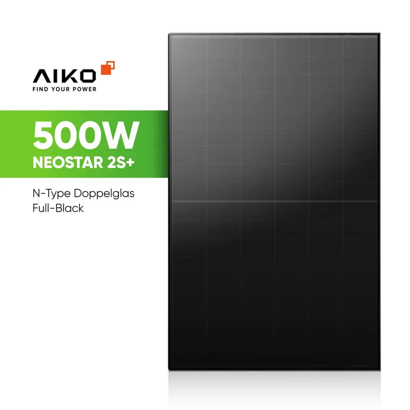Billig AIKO Solar 500W Glas-Glas Full Black Solarmodul – Neostar 2S+ N-Type ABC A-MAH60Db