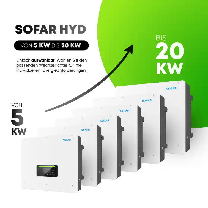 Sofar HYD Hybridwechselrichter 5 kWh - 20 kWh Wechselrichter Auswählbar Abverkauf