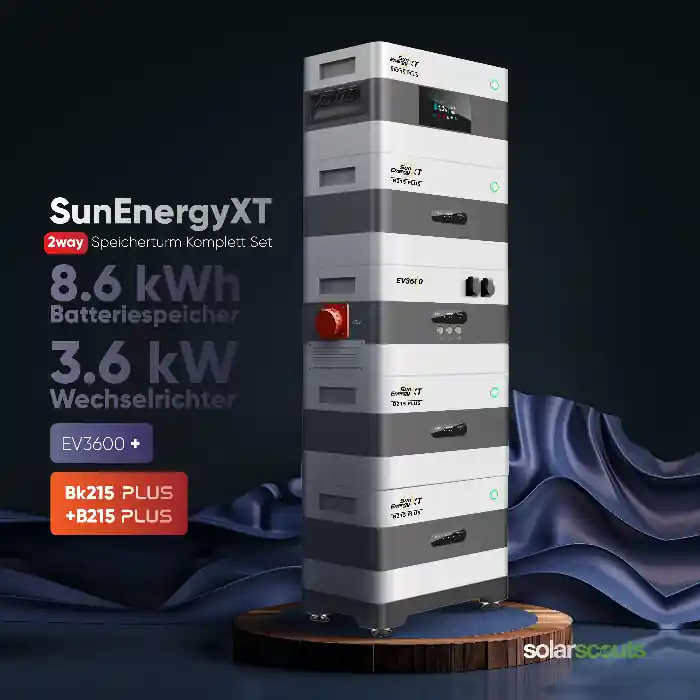 SunEnergyXT 2way Speicherturm Komplett Set – 8,6 kWh Speicher + 3,6 kW Wechselrichter (PLUS-Serie) Jetzt Kaufen