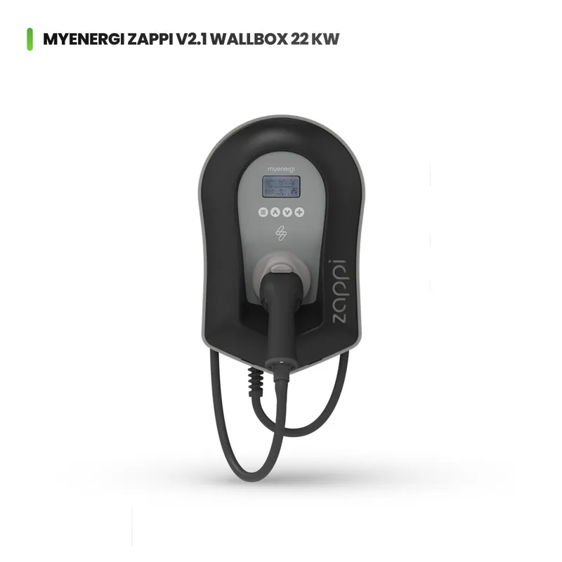 myenergi zappi V2.1 Wallbox 22 kW inkl. 6,5m Typ-2 Kabel, PV-Überschussladen – Schwarz Heißes Angebot