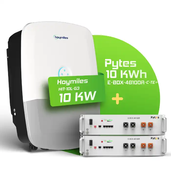 Hybrid-Set Hoymiles 10kW Hybrid-Wechselrichter + 10kWh Pytes Speicher 48100R-C TE+ Knallerangebot