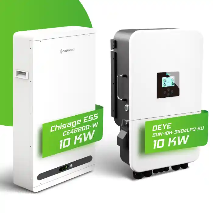 Hybrid-Set Deye 10kW Hybrid-Wechselrichter + 10kWh Chisage Speicher CE48200-W Versand Am Gleichen Tag